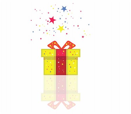 simsearch:632-06354118,k - Color holiday present with stars around. Vector format Stock Photo - Budget Royalty-Free & Subscription, Code: 400-03944233