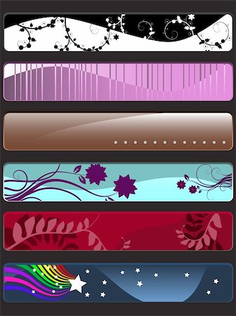 simsearch:400-03930697,k - Vector - Many colorful banners with nature theme (floral, vines and retro). Stock Photo - Budget Royalty-Free & Subscription, Code: 400-03944419