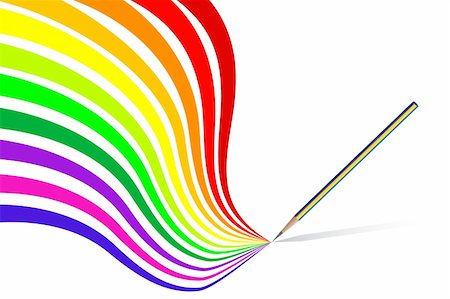 simsearch:400-03920088,k - Vector - Colorful wavy / curvy abstract rainbows on a white background. Stock Photo - Budget Royalty-Free & Subscription, Code: 400-03944425