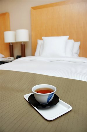 Morning Tea to be serve on bed in your room Fotografie stock - Microstock e Abbonamento, Codice: 400-03944475