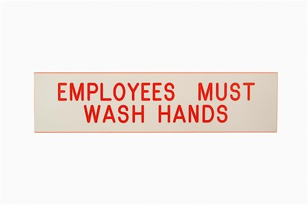 simsearch:400-03944827,k - Employees must wash hands sign against white background. Foto de stock - Super Valor sin royalties y Suscripción, Código: 400-03944840