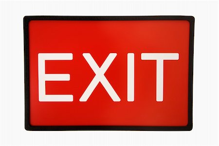 simsearch:400-03944827,k - Red exit sign against white background. Foto de stock - Super Valor sin royalties y Suscripción, Código: 400-03944841