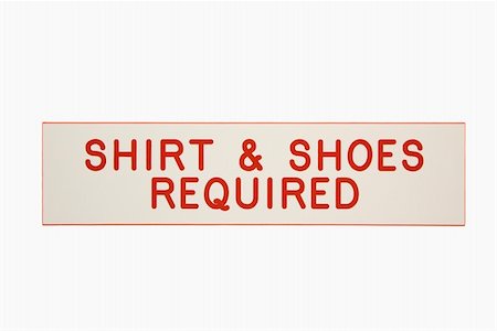 simsearch:400-03944827,k - Shirt and shoes required sign. Foto de stock - Super Valor sin royalties y Suscripción, Código: 400-03944854