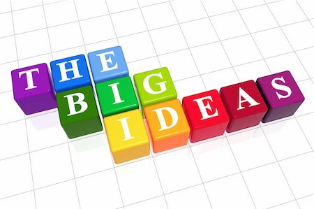 simsearch:6109-06685011,k - 3d colour boxes with white letters with text - the big ideas Stock Photo - Budget Royalty-Free & Subscription, Code: 400-03945430