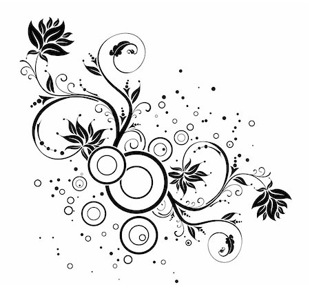 drawings of spring season - Flower background with circles, element for design, vector illustration Foto de stock - Super Valor sin royalties y Suscripción, Código: 400-03945588
