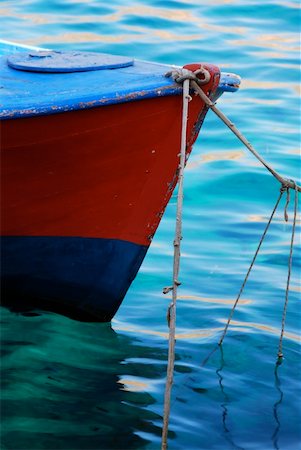 The bow of a fishing boat in a greek island marina Stock Photo - Budget Royalty-Free & Subscription, Code: 400-03946026