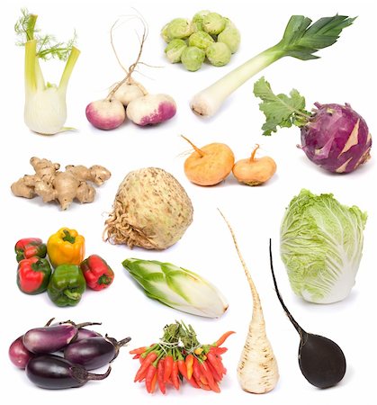 simsearch:400-03939805,k - image set of fresh ripe vegetables on white background. See larger versions of each image separately in my portfolio Photographie de stock - Aubaine LD & Abonnement, Code: 400-03946496