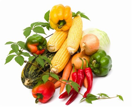simsearch:400-03939805,k - lots of fresh and ripe vegetables on white background Foto de stock - Super Valor sin royalties y Suscripción, Código: 400-03946516