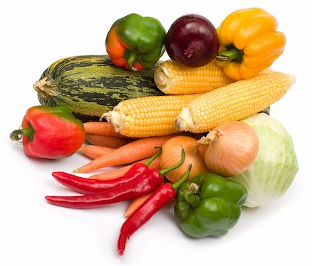 simsearch:400-03939805,k - lots of fresh and ripe vegetables on white background Photographie de stock - Aubaine LD & Abonnement, Code: 400-03946518