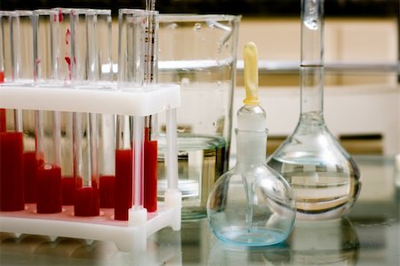 simsearch:400-04478049,k - Laboratory equipment - test tubes, flasks, weighting bottles etc. Still life, close-up Stock Photo - Budget Royalty-Free & Subscription, Code: 400-03946548
