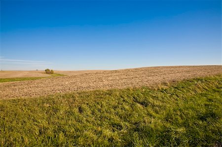 sich herumwälzen - Landscape of harvested farm fields Stockbilder - Microstock & Abonnement, Bildnummer: 400-03946890