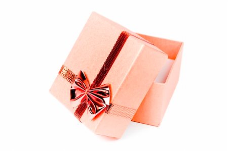 simsearch:400-06360703,k - Opened light read gift box isolated on white. Stockbilder - Microstock & Abonnement, Bildnummer: 400-03947178