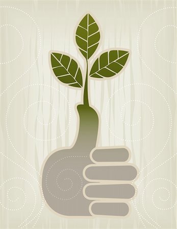 Stylized Green Thumb/Thumbs Up Concept Icon; Easy-edit layered file. Stock Photo - Budget Royalty-Free & Subscription, Code: 400-03947377