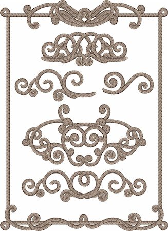 vector illustrations - old-fashioned cord frame Stock Photo - Budget Royalty-Free & Subscription, Code: 400-03947624