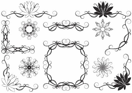 wonderful set of vector ornament rules, corners and designs Photographie de stock - Aubaine LD & Abonnement, Code: 400-03947626