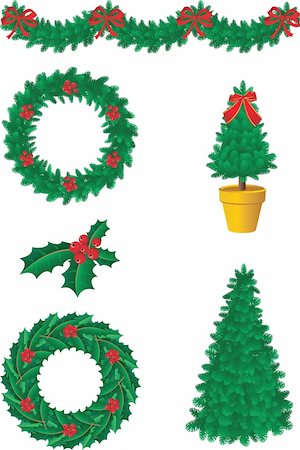 simsearch:400-06477568,k - Vector illustration - christmas decor and simbols Stockbilder - Microstock & Abonnement, Bildnummer: 400-03947629