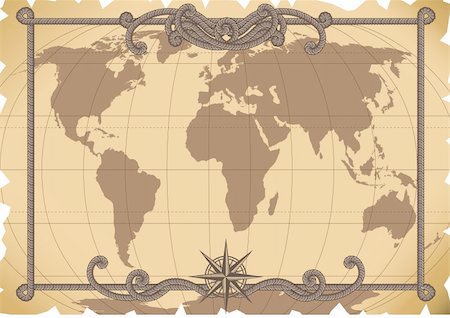 simsearch:625-00898537,k - Vector illustration - old map background Stock Photo - Budget Royalty-Free & Subscription, Code: 400-03947690