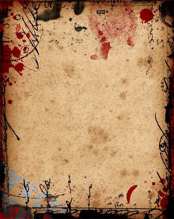 simsearch:6118-07351322,k - Computer designed highly detailed  border and aged textured  paper background with space for your text or image. Nice grunge layer for your projects. Foto de stock - Super Valor sin royalties y Suscripción, Código: 400-03947762