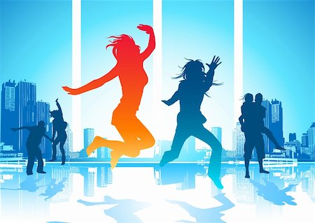 Happy Jumping People Stock Photo - Budget Royalty-Free & Subscription, Code: 400-03948049