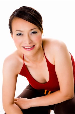eyedear (artist) - woman smiling while taking a break during a fitness session Stock Photo - Budget Royalty-Free & Subscription, Code: 400-03948098