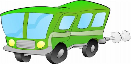 An illustration of a funky green bus Stock Photo - Budget Royalty-Free & Subscription, Code: 400-03948099
