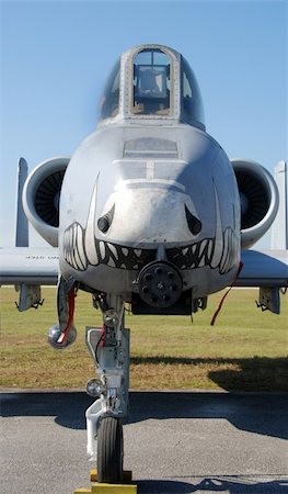 front view warthog - Ftonr view of military jetfighter Stock Photo - Budget Royalty-Free & Subscription, Code: 400-03948189