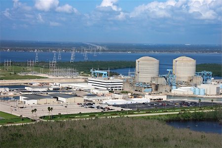 Aerial view of nuclear power plant on Hutchinson Island, Flordia. Stock Photo - Budget Royalty-Free & Subscription, Code: 400-03948604