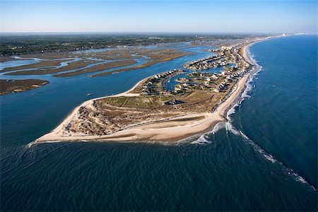 south carolina beach - Aerial view of peninsula with beach and buildings in Murrells Inlet, South Carolina. Stock Photo - Budget Royalty-Free & Subscription, Code: 400-03948616