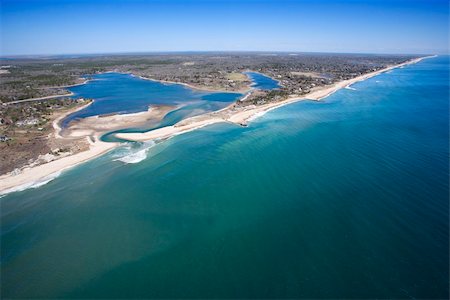 Aerial view of Southampton, New York with shoal and inlet. Stock Photo - Budget Royalty-Free & Subscription, Code: 400-03948630