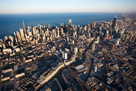 simsearch:400-03948660,k - Aerial view of Chicago, Illinois. Stock Photo - Budget Royalty-Free & Subscription, Code: 400-03948647