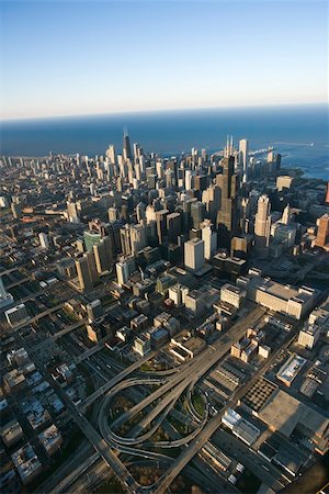 simsearch:400-03948660,k - Aerial view of Chicago, Illinois. Stock Photo - Budget Royalty-Free & Subscription, Code: 400-03948648