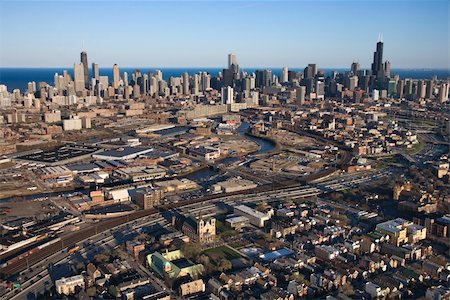 simsearch:400-03948660,k - Aerial view of Chicago, Illinois. Stock Photo - Budget Royalty-Free & Subscription, Code: 400-03948653