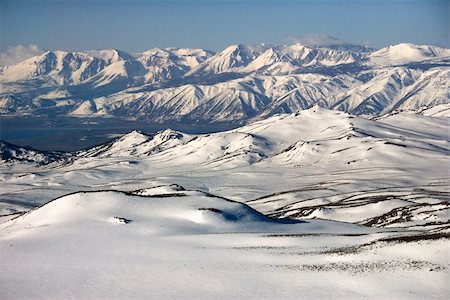 simsearch:400-04169658,k - Aerial of snow covered mountain range in California, USA. Stock Photo - Budget Royalty-Free & Subscription, Code: 400-03948779