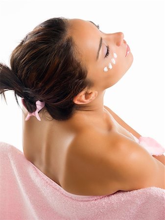 simsearch:689-03131575,k - brunette dressing pink towel and relaxing herself Stock Photo - Budget Royalty-Free & Subscription, Code: 400-03948947