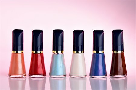 Nail polish set in a row Stock Photo - Budget Royalty-Free & Subscription, Code: 400-03949428