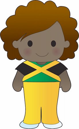 Little girl in a shirt with the Jamaican flag on it Stock Photo - Budget Royalty-Free & Subscription, Code: 400-03949634