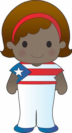 Little girl in a shirt with the Puerto Rican flag on it Photographie de stock - Aubaine LD & Abonnement, Code: 400-03949635