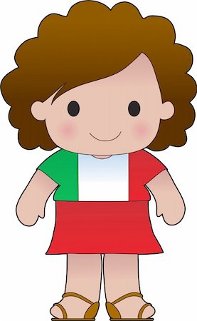 Little girl in a shirt with the Italian flag on it Stock Photo - Budget Royalty-Free & Subscription, Code: 400-03949639