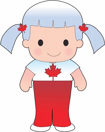 Little girl in a shirt with the Canadian flag on it Stock Photo - Budget Royalty-Free & Subscription, Code: 400-03949632