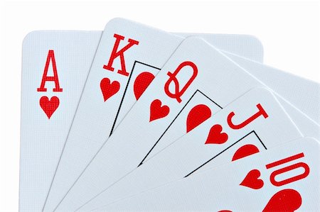 simsearch:400-04795607,k - Royal flush of hears closeup Stock Photo - Budget Royalty-Free & Subscription, Code: 400-03949908