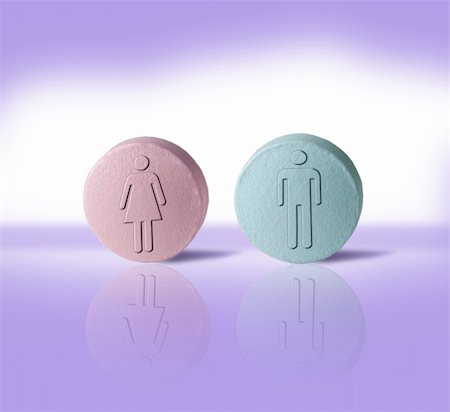 patient shadow - Pills in different colour for men and women Foto de stock - Super Valor sin royalties y Suscripción, Código: 400-03940004