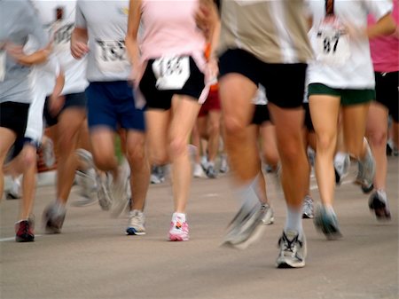 feet marathon - Runners in a long distance race - marathon Stock Photo - Budget Royalty-Free & Subscription, Code: 400-03940540