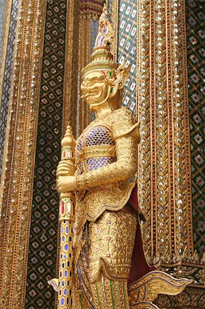 Guardian statue in Emerald buddha temple in Bangkok thailand Stock Photo - Budget Royalty-Free & Subscription, Code: 400-03940839