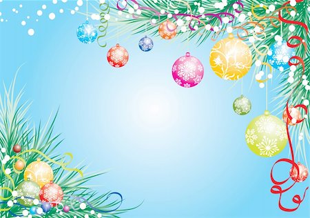 simsearch:400-03965193,k - Christmas background with baubles, vector illustration Stock Photo - Budget Royalty-Free & Subscription, Code: 400-03940831