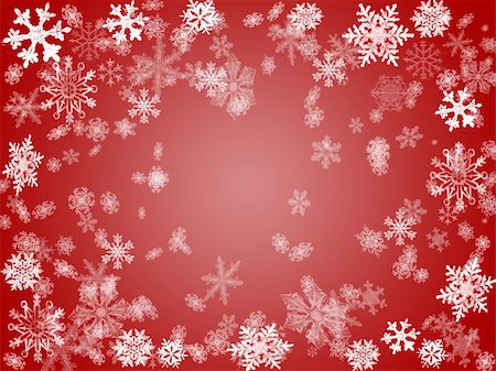 simsearch:649-06164704,k - white snowflakes over red background with feather center Stockbilder - Microstock & Abonnement, Bildnummer: 400-03940974