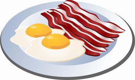 food drawings - Bacon and eggs on a plate isometric illustration Stock Photo - Budget Royalty-Free & Subscription, Code: 400-03941048