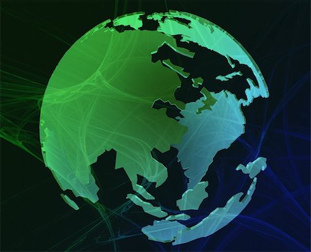 simsearch:649-07064009,k - Data transfer over a 3d globe of the world Asia green Stockbilder - Microstock & Abonnement, Bildnummer: 400-03941111