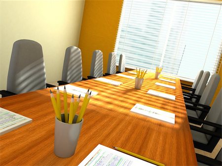 simsearch:846-05647052,k - 3D rendering of an empty meeting room Stock Photo - Budget Royalty-Free & Subscription, Code: 400-03941292