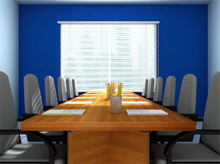 simsearch:846-05647052,k - 3D rendering of an empty meeting room Stock Photo - Budget Royalty-Free & Subscription, Code: 400-03941315