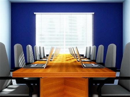 empty school chair - 3D rendering of an empty meeting room Stock Photo - Budget Royalty-Free & Subscription, Code: 400-03941332
